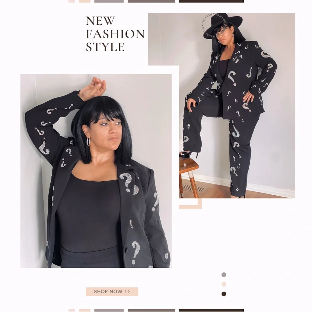 💎 L’ATISTE 💎 PLUS Rhinestone Suit Set - Picture 2 of 3